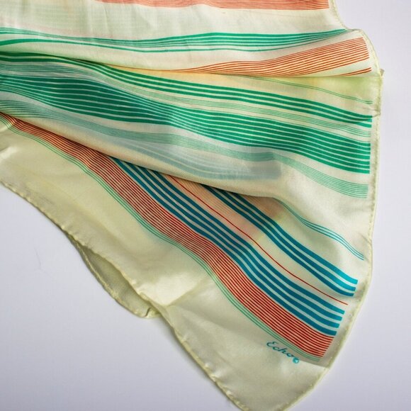 Echo Silk Scarf | Vintage Long Scarf | Retro Style Silk Long Scarf - Picture 3 of 7